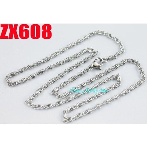 14"-38" ) 2.4mm discal chain stainless steel necklace women fashion twisty chains Sweater chain 20pcs ZX608