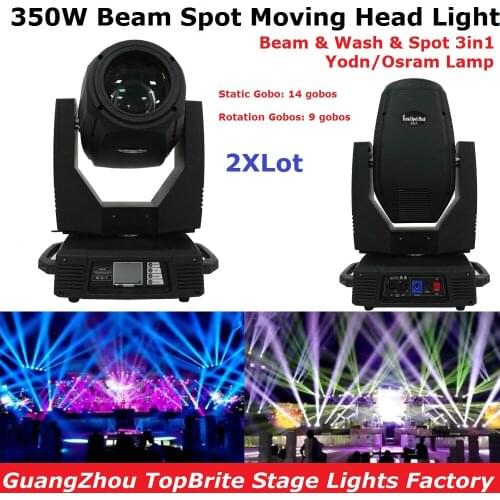 2XLot 350W Spot Moving Head Beam Stage Lighting 16/24 DMX Channel Hi-Quality Hot Sales 350W Prism Moving Head Wash Lights