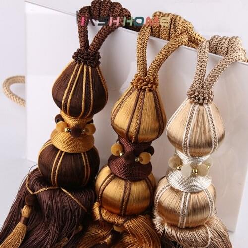 2Pcs Top Quality Curtain Buckle Strap Double Ball Tassels Tie Backs Home Decor European Style Curtains Accessories