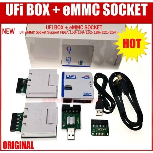 Original New Worldwide Version UFI Box full set /UFI Box Socket Support FBGA 153/169/162/186/221/254 for EMMC Service Read Write