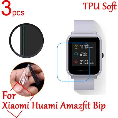 3pcs Ultra Clear TPU Soft LCD Full Screen Protector cover For Xiaomi Huami Amazfit Bip Youth Smart sports Watch Protective Film