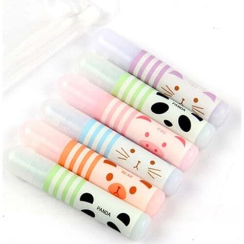 48 pcs/lot Cartoon Panda Cat Animals Highlighter Mini 6 colors Drawing marker pens office school writing supplies