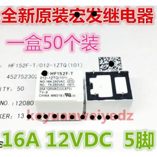 5-10piece) Relay HF152F-T 012-1ZTQ（101）HF152FT 012 1ZTQ 12VDC 12V 5PIN 16A 250VAC New