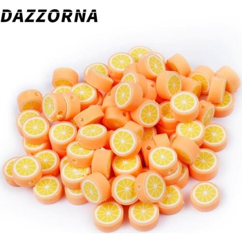 50/100pcs Orange Beads Polymer Clay Beads 10mm Polymer Clay Spacer Beads For Jewelry Making DIY Bracelet Necklace