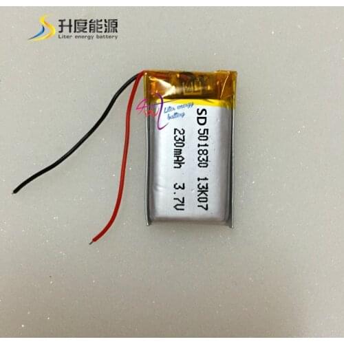 Small size 3.7v 230mah battery/ li polymer battery SD 501830