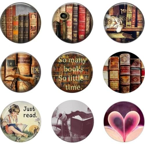 Hot sale 5pcs16mm20mm25mm Library Books Stack of Antique Book Handmade Photo Glass Drop Style Cabochons Jewelry Accessories