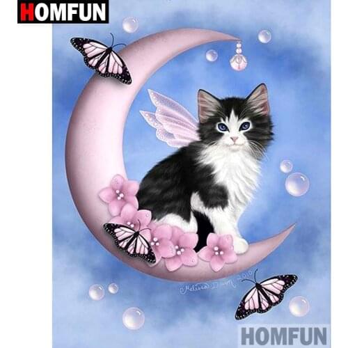 HOMFUN 5D DIY Diamond Painting Full Square/Round Drill "Cartoon cat" 3D Embroidery Cross Stitch gift Home Decor A01646