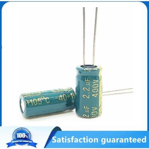 50pcs/lot 2.2UF 400V 2.2UF aluminum electrolytic capacitor size 6*12 S102 20
