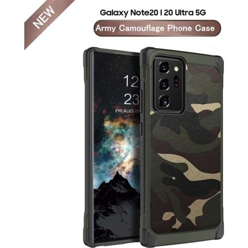 KQJYS Army Camo Camouflage Case For Samsung Galaxy Note 20 Ultra 10 Plus Shockproof Armor Case For Galaxy Note 10 20 Back Cover