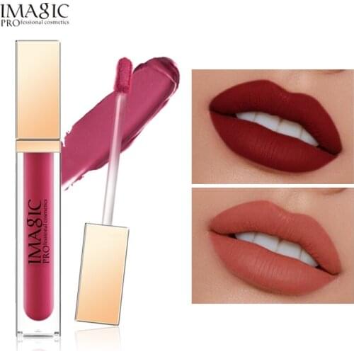 IMAGIC New 20 Colors Lipgloss Velvet Matte Non Stick Cup Moisturizing No Fading Lasting Lipstick Official Profuct Cosmetics