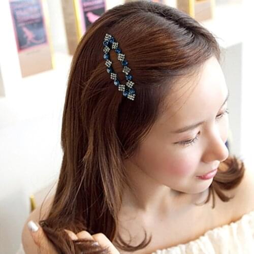 Shiny Crystal Hair Clips for Women Rhinestone Barrettes Girl Cute Geometric Hairpins Beads Hair Grip Hairwear Hair Accessories