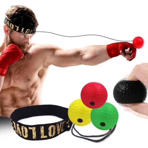 Boxing Reflex Ball Head Band Fighting Speed Training Punch Ball MMA Sanda Boxer Hand Eye Training Set For Gym Muay Thai Exercise
