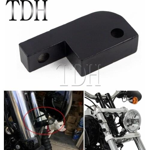 Motorcycles Black CNC Billet Aluminum 39mm 49mm Front Fairing Headlight Extension Mounting Block Universal For Harley Sport