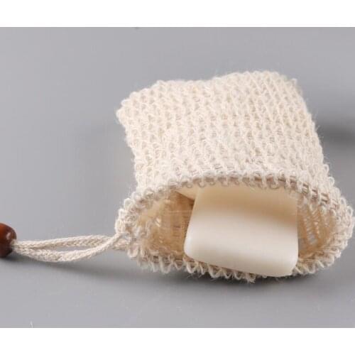 Neatening Mesh Soap Saver Pouches Holder For Shower Bath Foaming Natural Bath Bag Sisal Shower Soap Bag LX8788