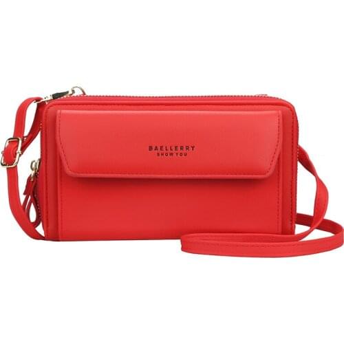 Ms. baellerrys long wallet Korean version of double zipper large-capacity diagonal bag female fashion Joker mobile phone bag