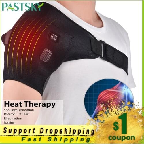 Electric Infrared Heating Shoulder Brace Support Pads Hot Therapy Arthritis Joint Pain Relief Body Massage Muscle Stimulator