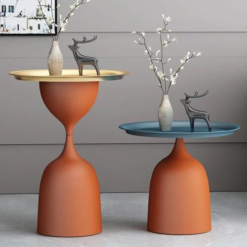 Nordic Creative Corner Simple Modern Fashion Living Room Sofa Side Table Iron Small Round Coffee Table Furniture Living Room