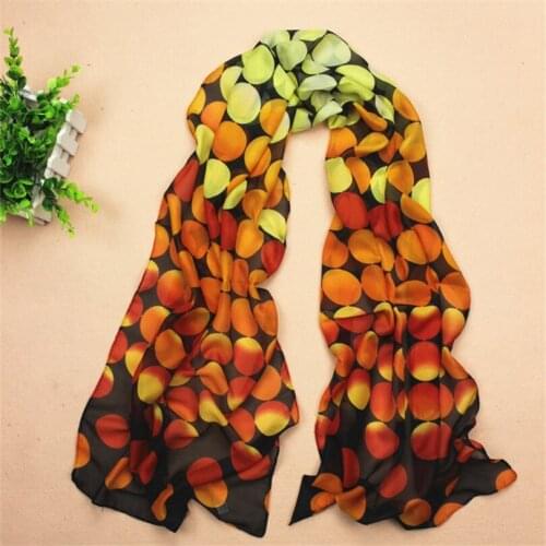 Summer Women Chiffon Big Multicolor Dots Woman Sunshade Scarves Gradual Colors Georgette Female Flower Silk Wraps 50 *160cm J047