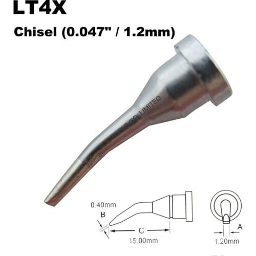 LT4X Weller Soldering Tips Bent Chisel 1.2mm 0.047" for WP80 WSP80 WSFP8 WD1000 WD2000 WSD81 WS81 WSF81D8 WS81D5 Handle Iron Bit