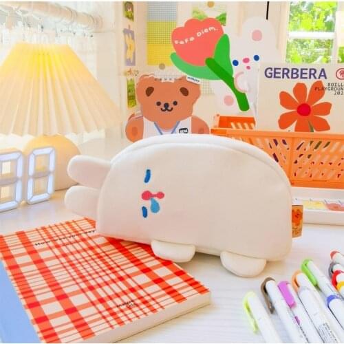 New Cute Cartoon Sleeping Pencil Case Large Capacity Cloth Pencil Case Student Stationery Storage Bag Japanese Style Pencil Case