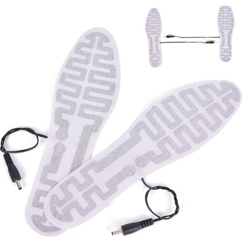 One Pair USB Heated Insoles For Women Men Winter Foot Warmer Carbon Fiber Heating Element For Shoes Waterproof Heating Film