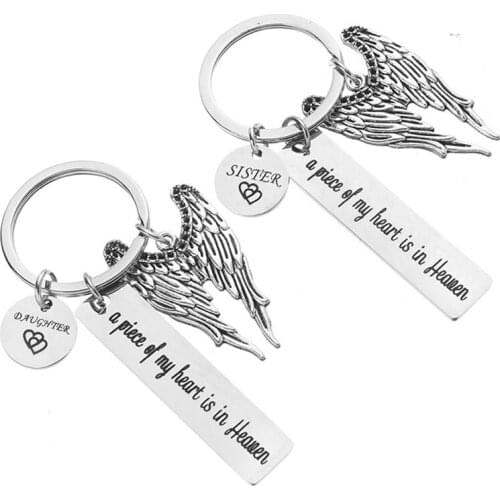 Sister / Daughter Memorial Gift A Piece of My Heart is in Heaven Keychain Loss of Loved One Keychain Sympathy Jewelry Gift