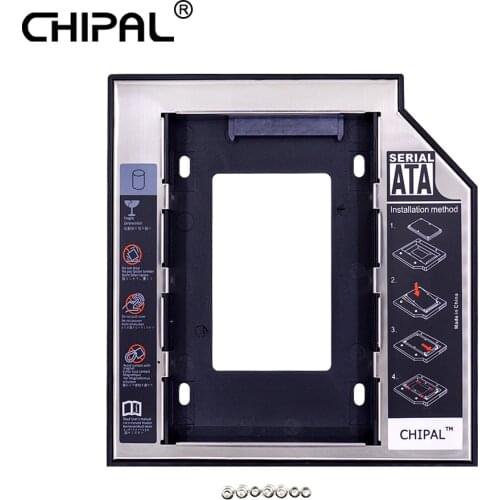 CHIPAL 2nd HDD Caddy 9.5 mm SATA 3.0 to SATA 2.5" for 9mm 9.5mm SSD HDD Hard Disk Drive Case For Laptop ODD DVD/CD-ROM Optibay