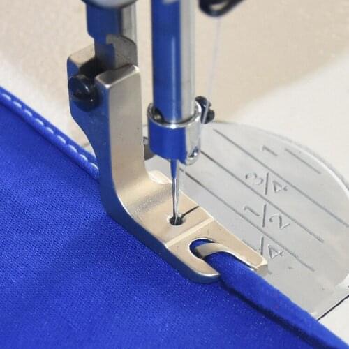 Flat car crimping presser foot, industrial sewing machine, crimping presser foot, under-folding hem, cuff presser foot