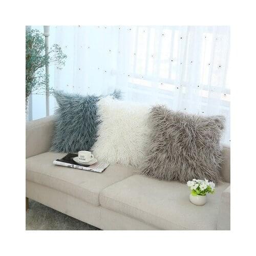 Plush Wool Cushion Ins Modern Simple Fashion Sofa Pillow Square Comfortable Pillow Cover New Trend Pillow