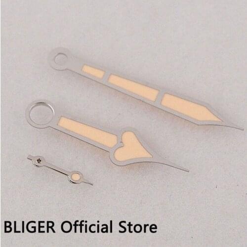 Top Luxury BLIGER Stainless Steel Luminous Watch Hands Fit for ETA 6497 6498 ST36 Hand-Winding Movement Mens Watch Hands H8