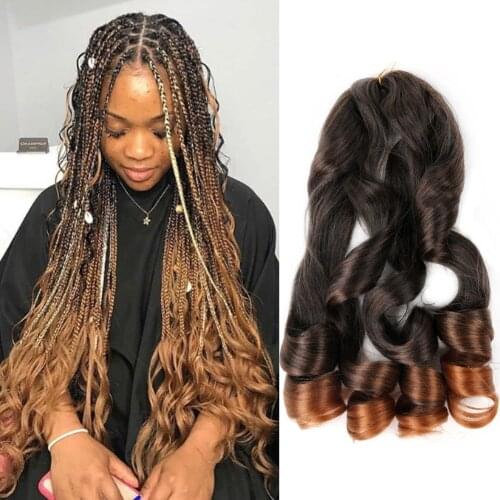 22inches French Curl Synthetic YaKi Hair Bundles Loose Wave Braiding Hair Crochet Braids Blonde Spiral Curl Wavy Hair Extensions