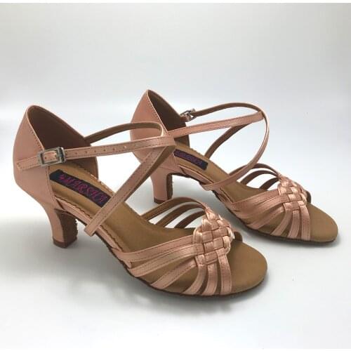 6.5cm heel Elegant Latin Dance Shoes For women Salsa shoes pratice shoes comfortable latin shoes MS6253FL2S high heel available