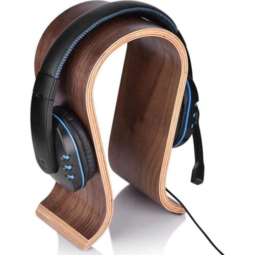 Universal U Shape Wooden Headphones Stand Holder Wooden Headset Desk Display Shelf Rack Hanger Bracket for Sony Headphones