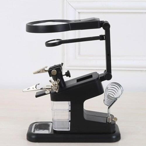 Helping hands Magnifier Soldering Station 3X 4.5X 25X Helping hand Rework Station LED Alligator Clip Small Items