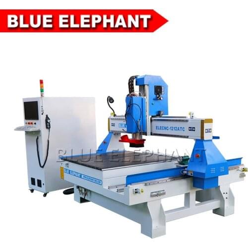 High Quality Atc Wood Cnc Router 1212 4 axis linear type auto tool changer cnc router to make sculpture 3d models