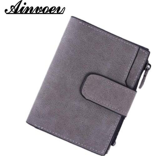 Wallet Lady Snap Fastener Zipper Short Women Wallet Vintage Matte PU leather Money Bag Clutch Fashion Female Coin Purse hl8441