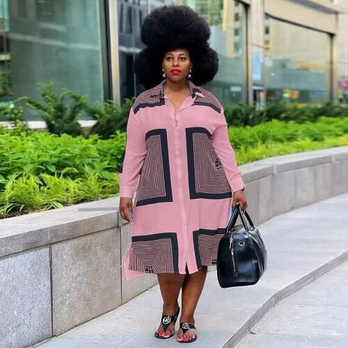 ZJFZML ZZ Women Clothing Dress Plus Size Black White Striped Print Long Sleeve Loose Shirt Blouse Robe Dropshipping Wholesale