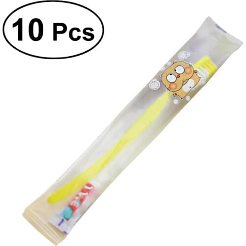 10pcs Travel Toothbrush and Toothpaste Set Hotel Disposable Toothbrush Kit (Mixed Colors)
