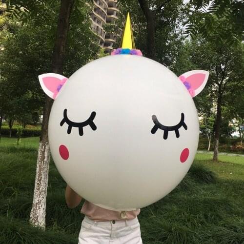12/18/24/36inch DIY Unicorn Latex Balloons Unicorn Balloons Giant Transparent Bubble Birthday Wedding Party Decorations Kids Toy