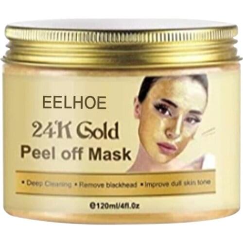 120ml Blackhead Remover 24K Gold Facial Peel off Mask Exfoliating Shrink Skin Pores Anti-wrinkles Deeply Cleansing
