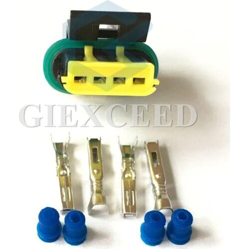 2 Sets 4 Pin Waterproof Female Auto Electric Wire Socket Connector Idle Motor Plug Stepper Motor Plug For Car