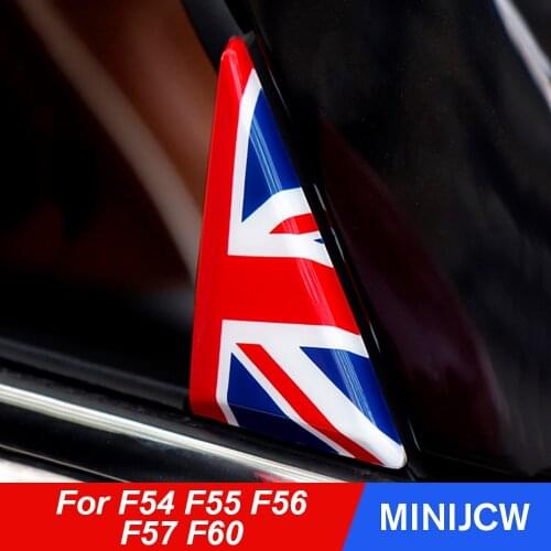 2pcs Door Window Corner A-pillar Decor Stickers Trim Shell Cover For Mini Cooper S JCW One F54 F55 F56 F57 F60 Car Accessories