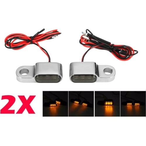 2pcs LED Turn Signal Indicator Lights DC 12V Amber For Cruiser Custom ATV
