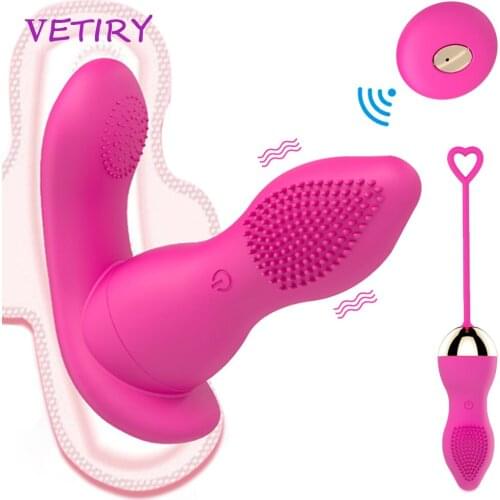 2 IN 1 Wearable Dildo Vibrator 7 Speeds Sex Toys for Women Remote Control Kegel Ball Vibrator Clitoris Stimulation Masturbation