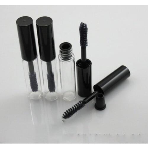 200pcs 4ml Empty Mascara Tube Eyelash Cream Vial Liquid Bottle Sample Cosmetic Container with Leakproof Inner Black Cap