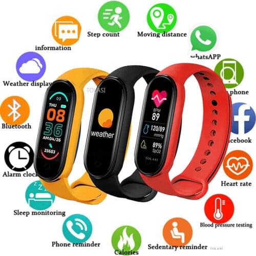 2021 M6 Smart Watches Men Women Smartwatch Heart Rate Step Fitness Tracking Sports Bracelet For iPhone Xiaomi Redmi Smart Watch