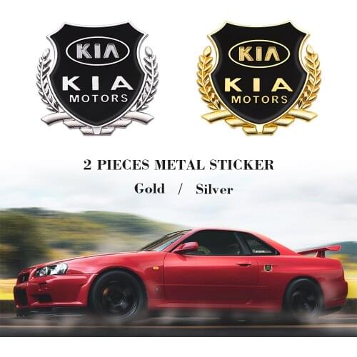 2pcs 3D Metal Car Side Door Badge Side Decorative Stickers Decals For KIA Cerato Sportage R K2 K3 K5 Sorento Sportage R Rio Soul