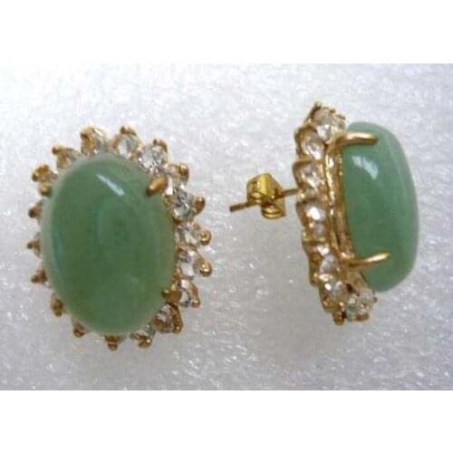5 colors! charm green/ black tiger eye natural jade earring