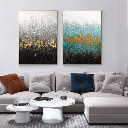 Abstract Art 100% Hand Painted Gold Abstract Oil Painting Art Foil Paintings Wall Art Decoration Unframed Living Room Home Decor