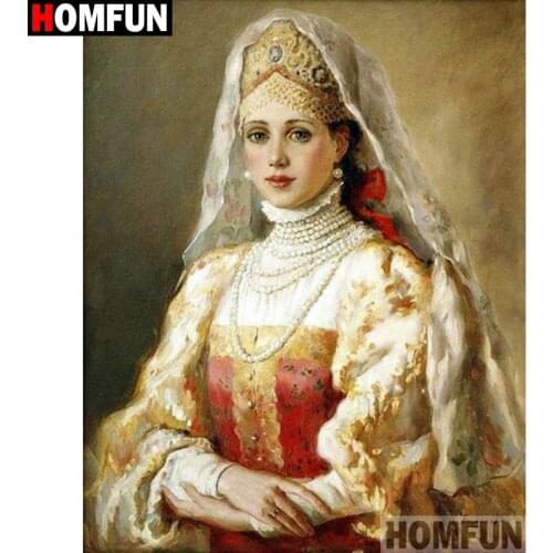 HOMFUN Full Square/Round Drill 5D DIY Diamond Painting "Beauty character" Embroidery Cross Stitch 5D Home Decor Gift A17835